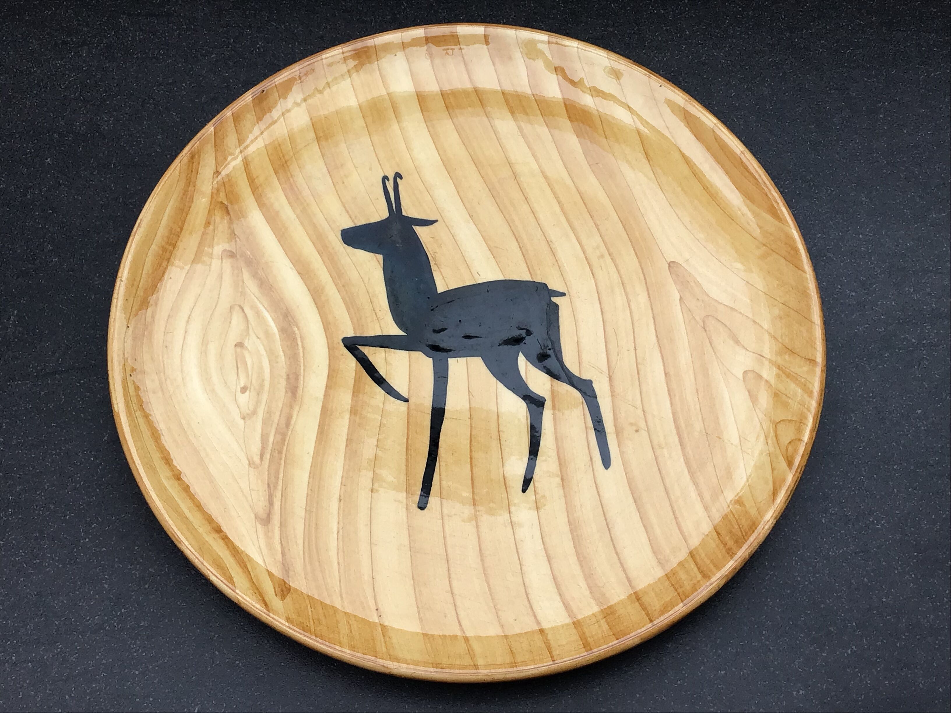 Ceramic plate imitation wood - Grandjean Jourdan - Vallauris
