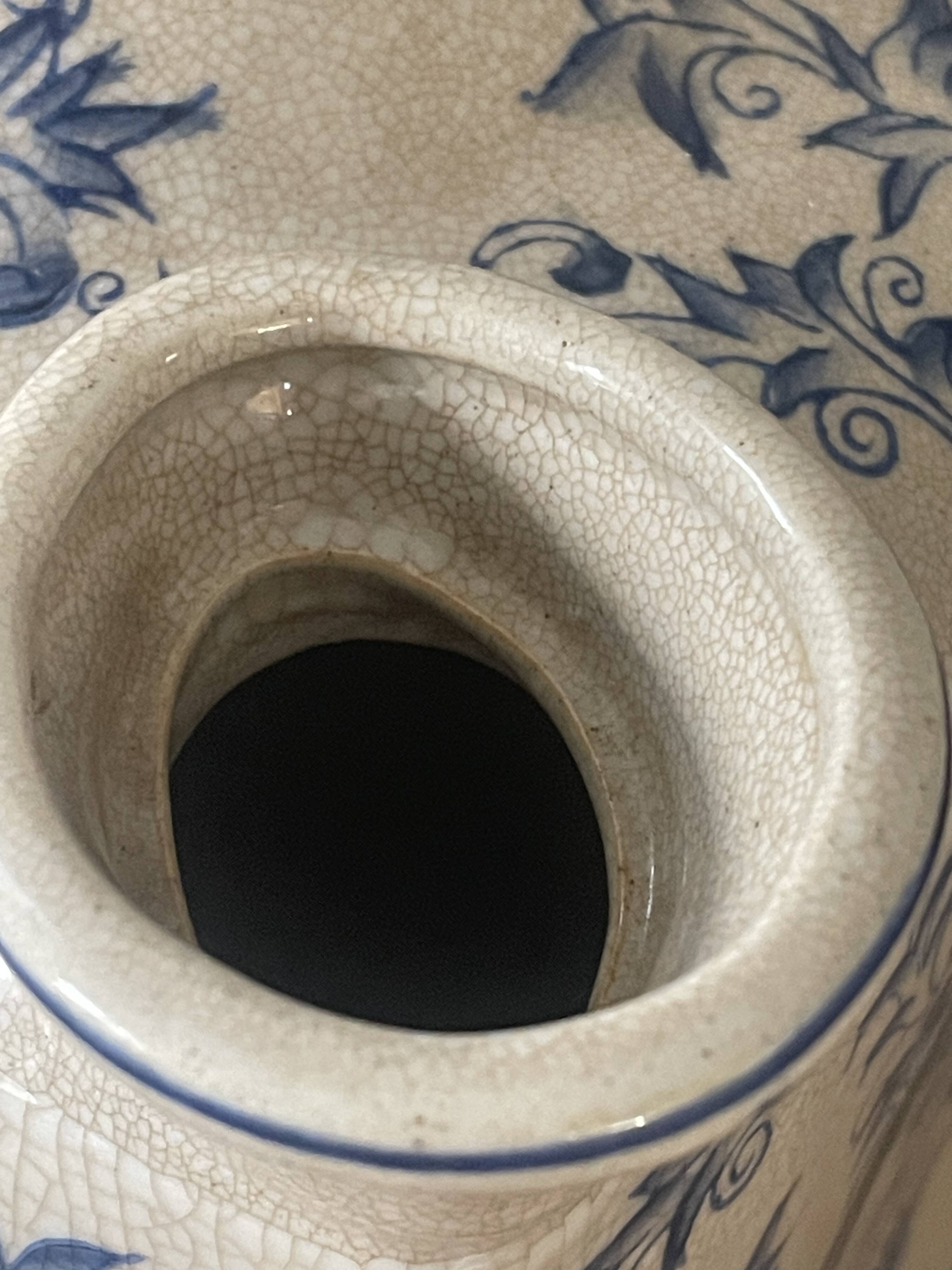 Cracked ceramic tulip vase circa 1980