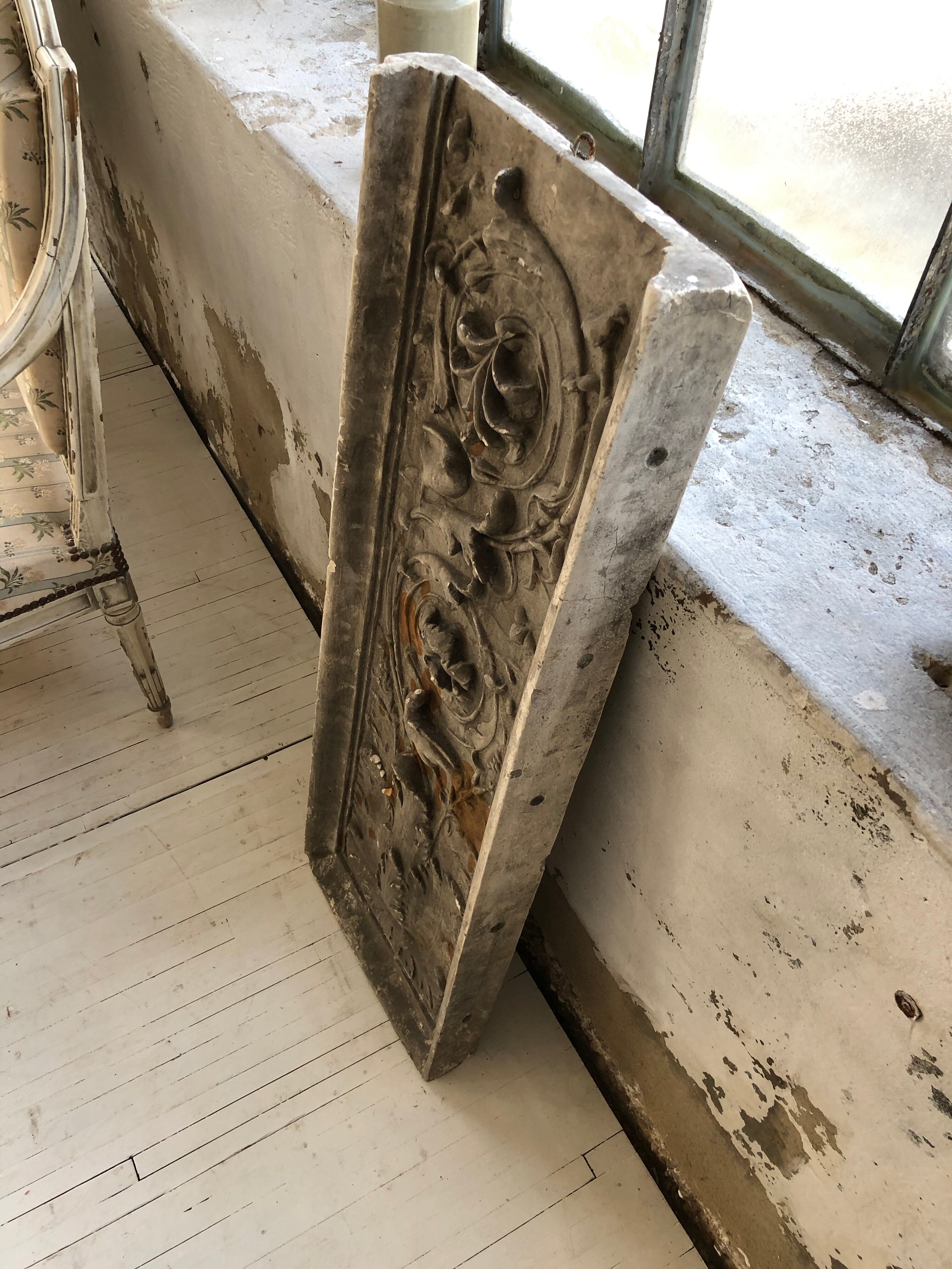 19th century plaster flower frieze