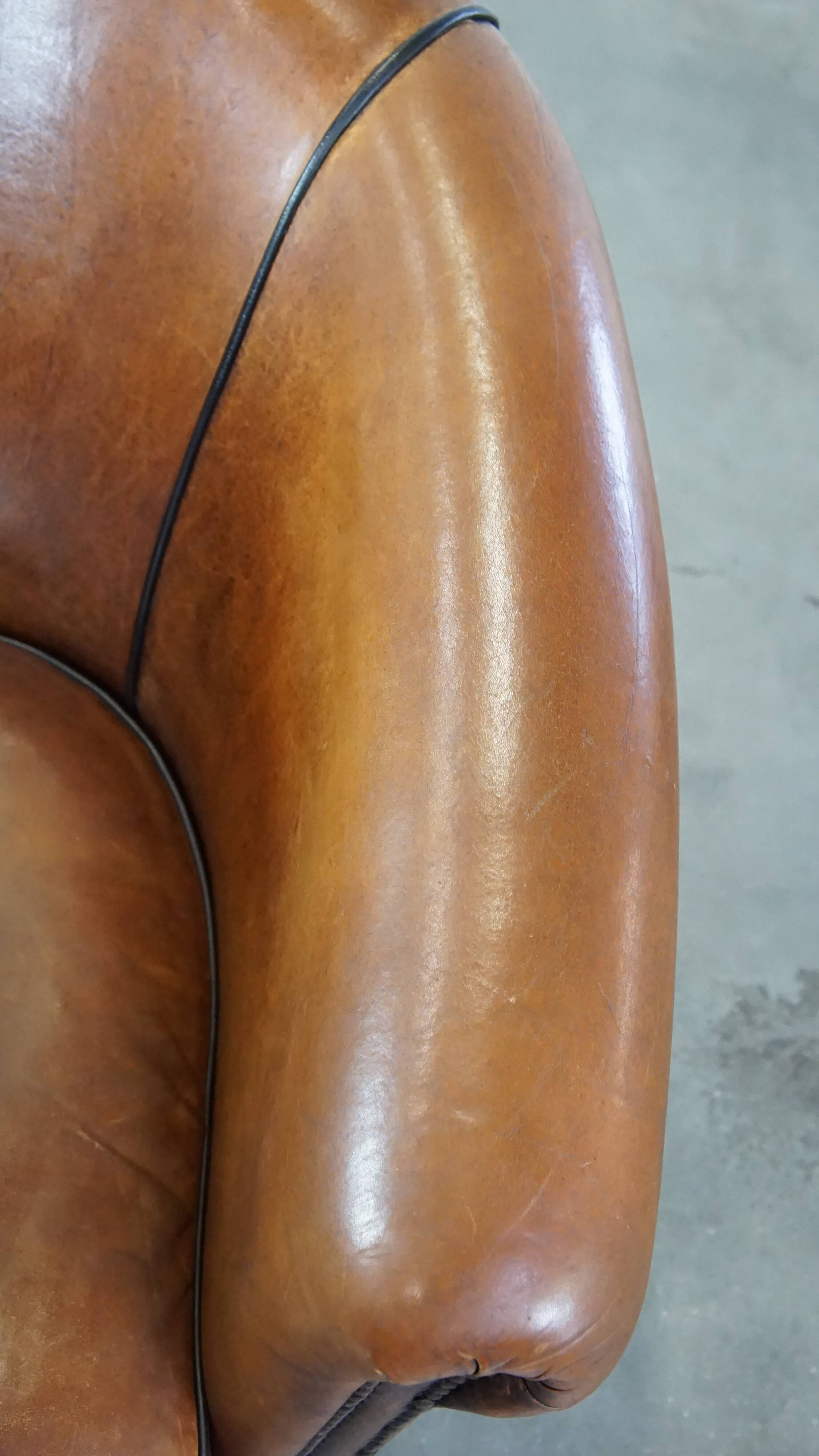 Sheep leather club armchair