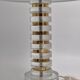 The Modern Scandinavian / Midcentury Modern table lamp with Orrefors glass and brass.
