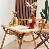 Vintage rattan side table