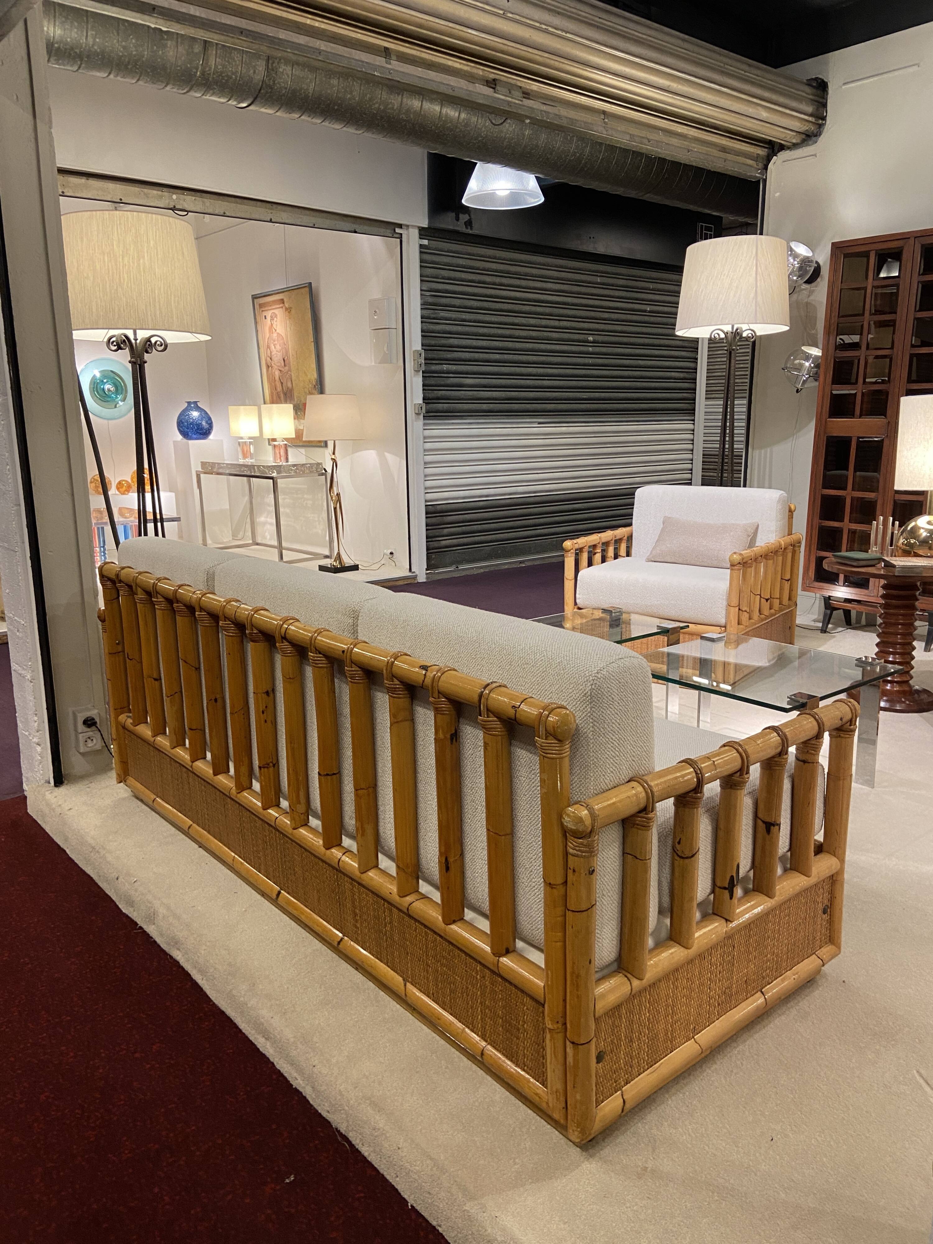 Italian bamboo sofa 1970s