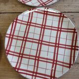 5 old checkered flat plates