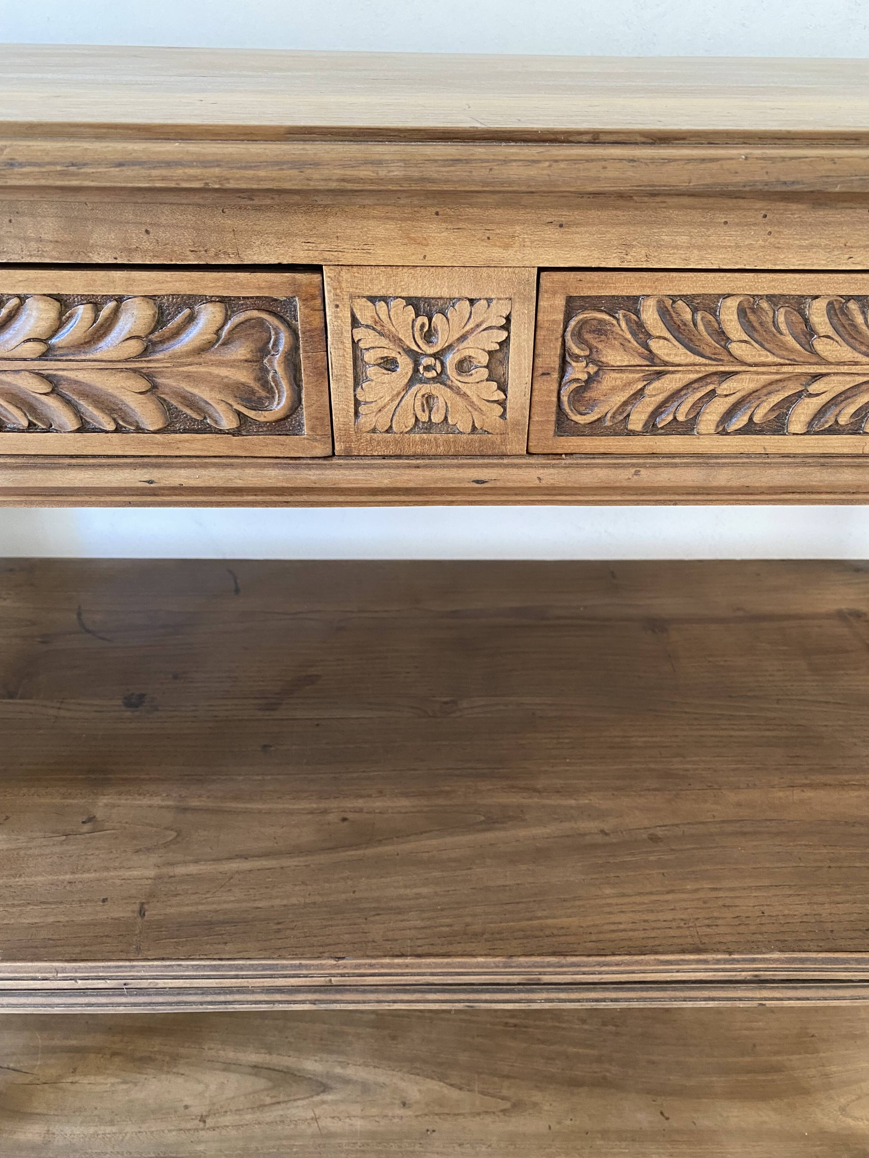 Console en chêne massif style Henri II