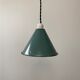 OLD INDUSTRIAL SUSPENSION TOLE EMAILLEE BLUE-GRAY
