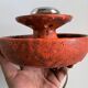 Ambient spot in orange glazed terracotta from the 1960s
