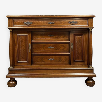 Empire chest of drawers in mahogany and marquetry circa 1850