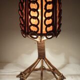Lampe de table en rotin. Espagne, années 1980
