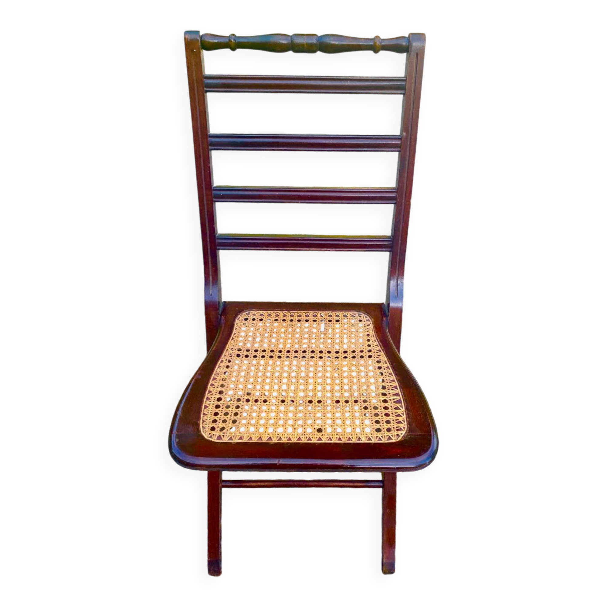 Caned folding chair