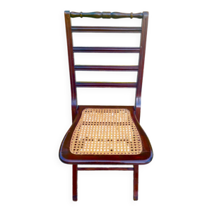 Chaise pliante cannée