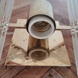 Vintage wall sconce gold metal and stamps