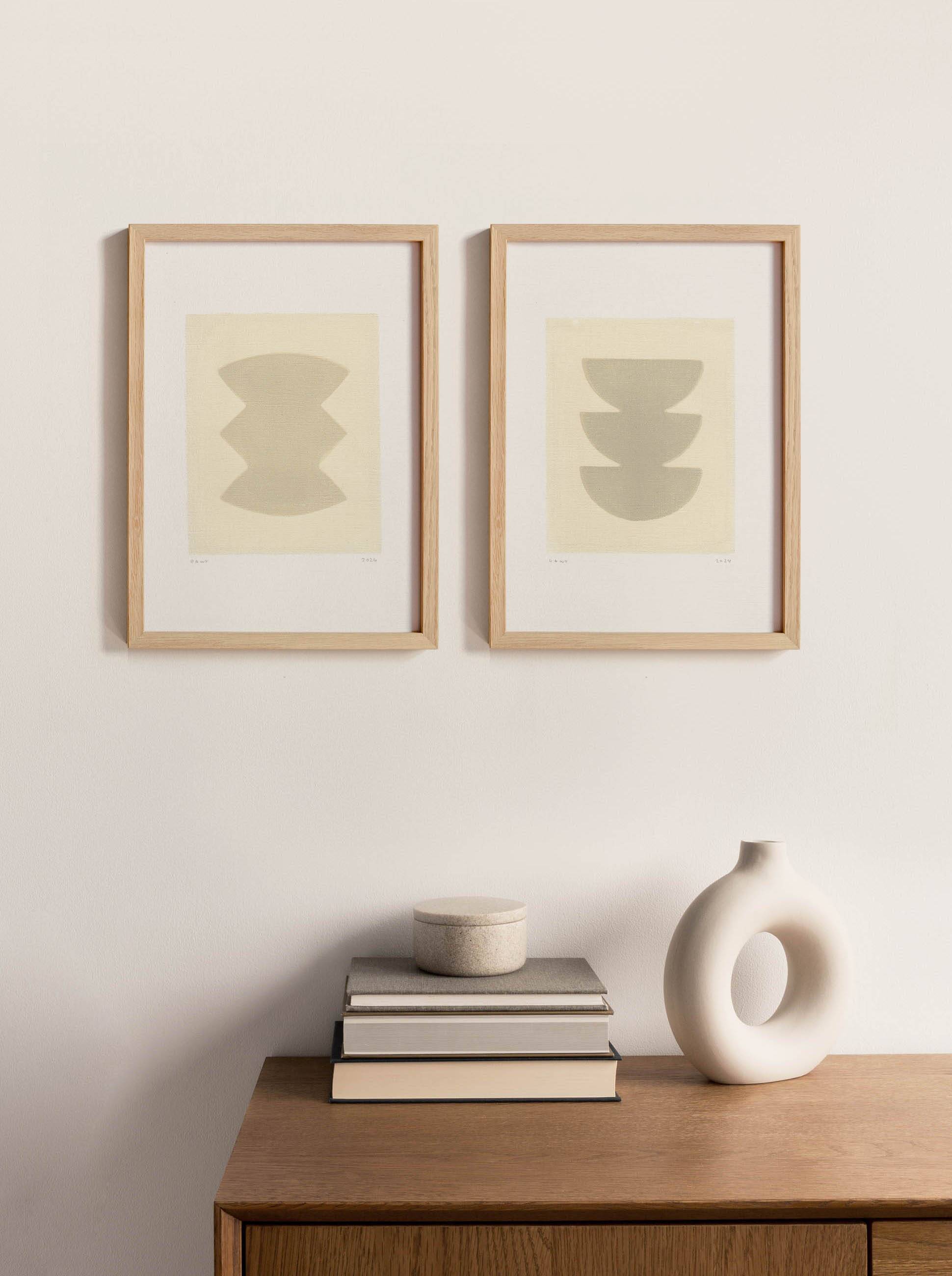 Painting duo - june and trio - signed Eawy