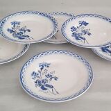 6 dessert or cheese plates in old earthenware Digoin Sarreguemines - Model Annick - Vintage