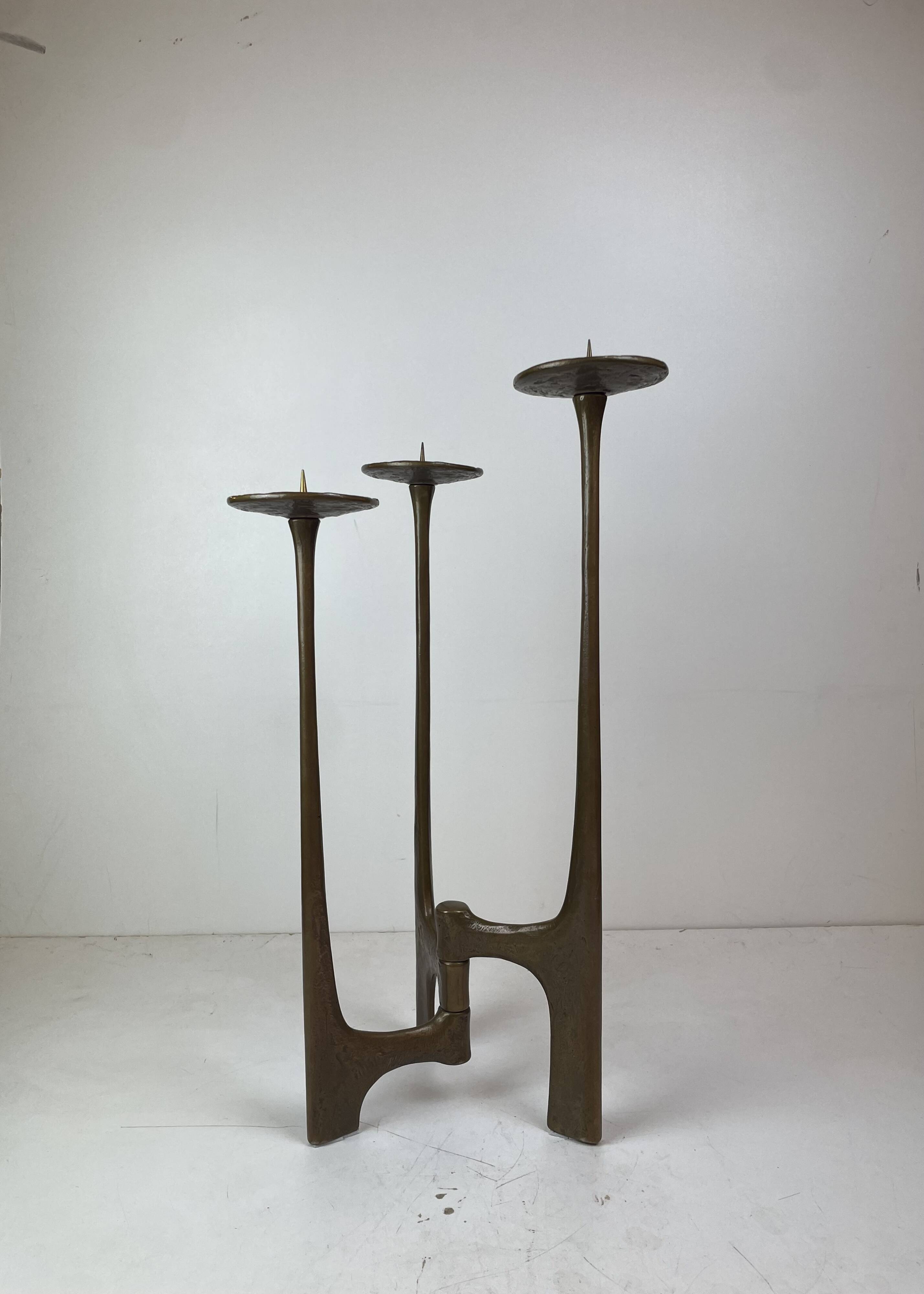 Brutalist Floor Candle Holder by Michael Harjes, Germany, 1960