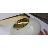 3 brass arm with oval spheres ceiling lamp