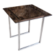 Table aluminum base and vintage glass top
