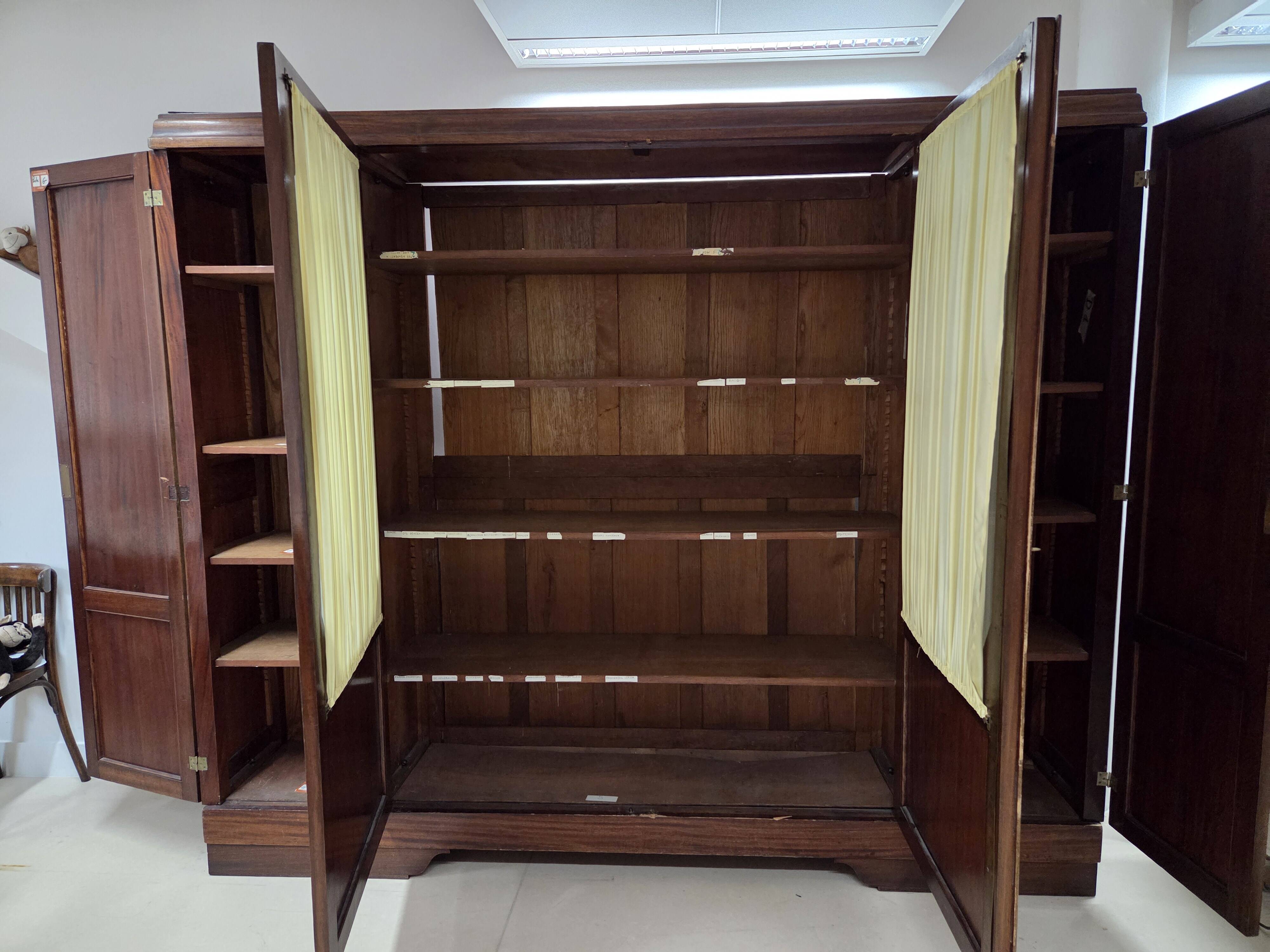 Large antique oak administration cabinet