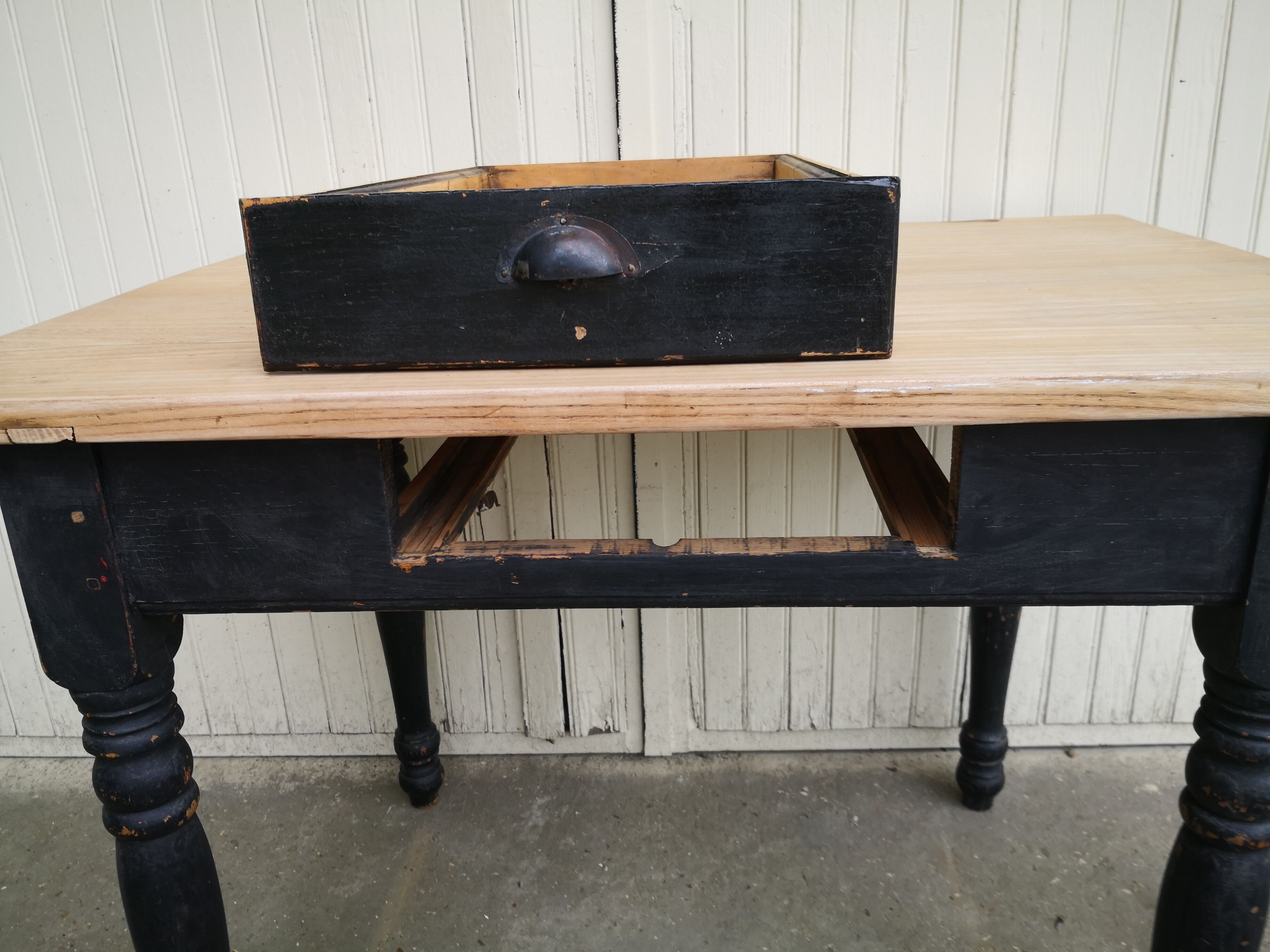 Vintage wooden farmhouse table