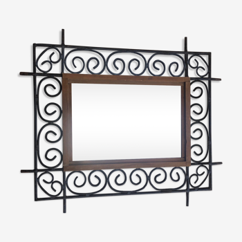 Moroccan mirror in wrought iron  52x62cm