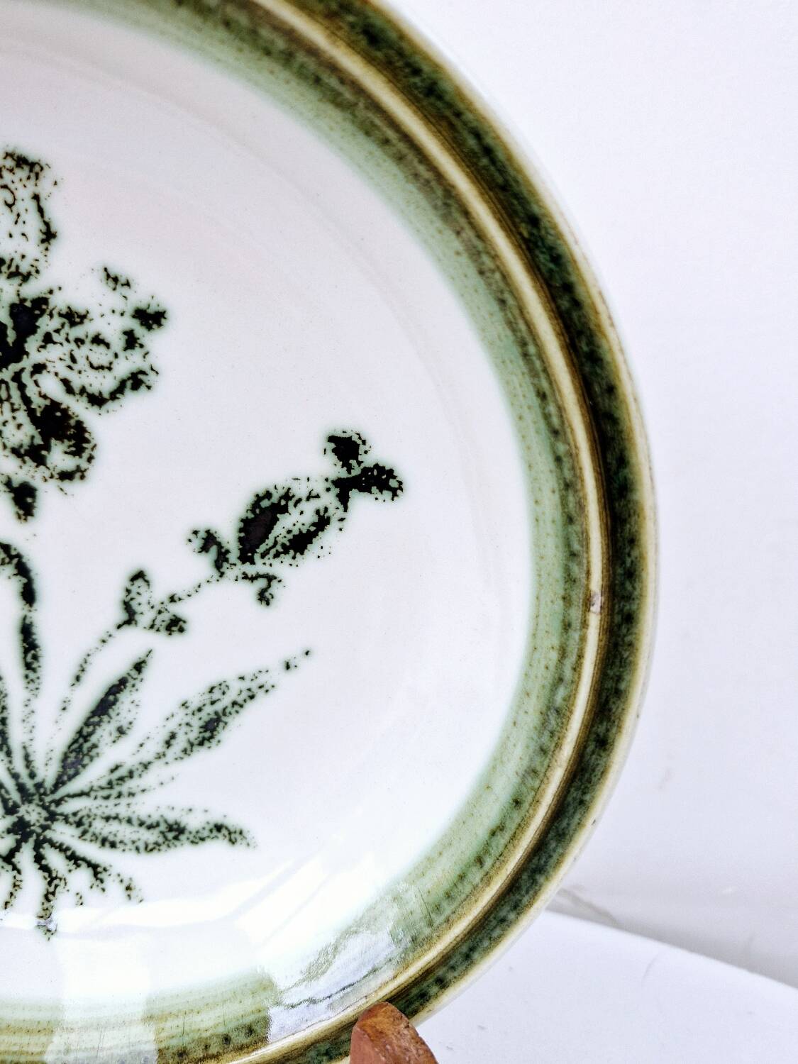 8 vintage hollow plates earthenware Gien model Herbiers table arts France