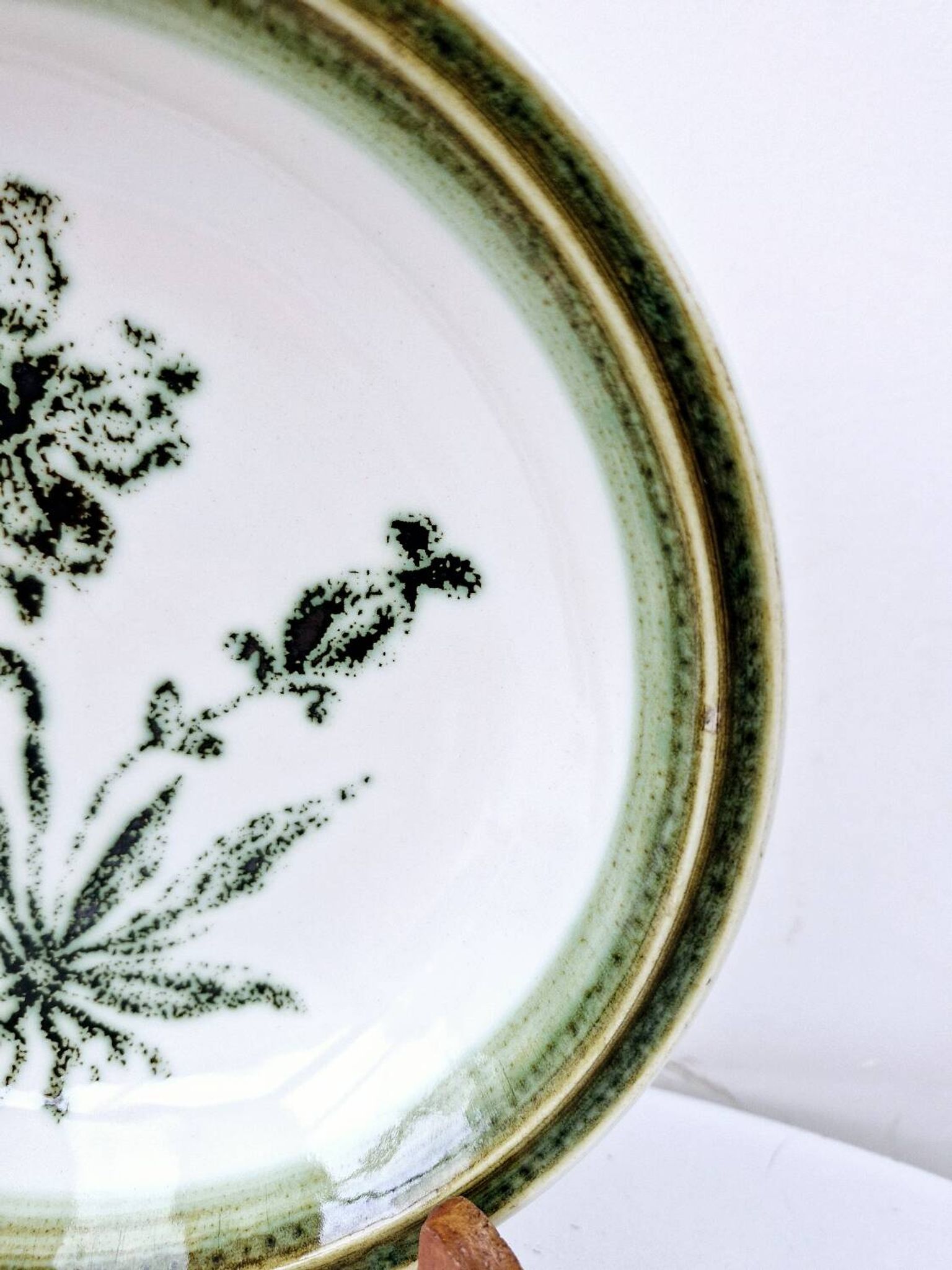 8 vintage hollow plates earthenware Gien model Herbiers table arts France