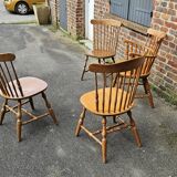 Set of 4 Windsor type chairs designed by Ethan Allen