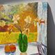 Still life painting with bouquet oil on canvas