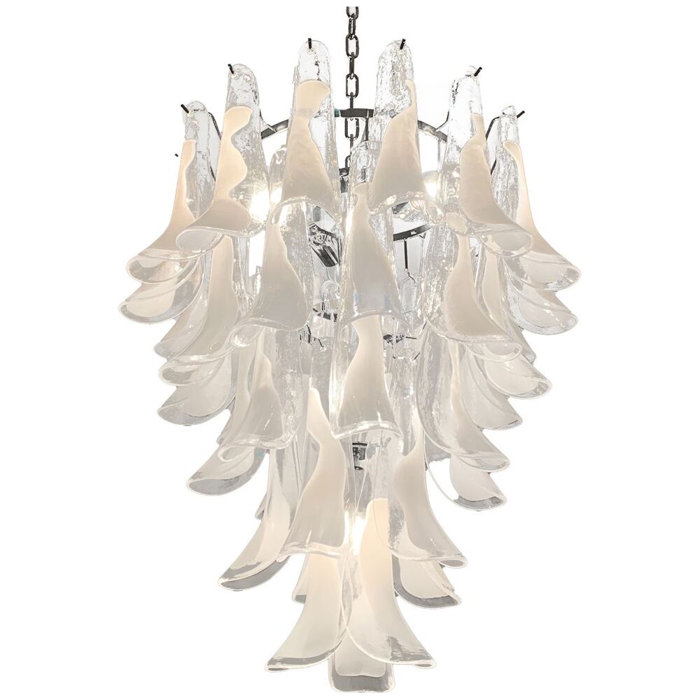 Lustre en cascade en verre de murano