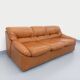 Vintage cognac camel leather canapé from the 1970s.