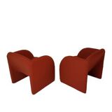 Set de 2 fauteuils Artifort Ben en tissu rouge brique Ploeg