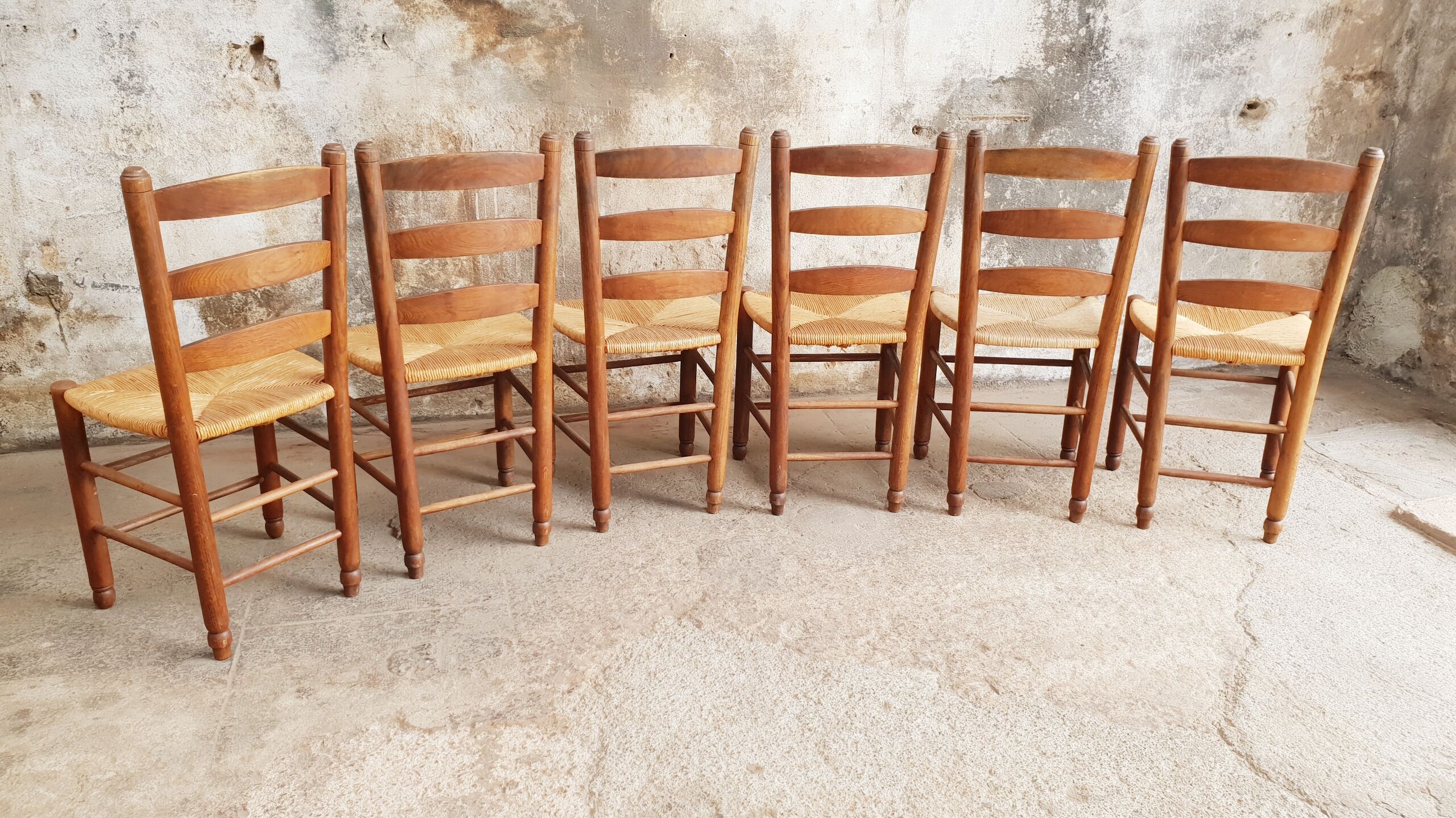 Antique chairs brutalist style