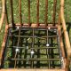 Rattan living room with 2 armchairs, coffee table cushions