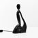 Anthropomorphic sculptural lamp base in black ceramic, Gil Agnoloni, I