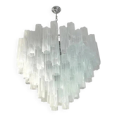 Grand lustre en verre de Murano Alabastro Tronchi blanc vénitien par Simoeng