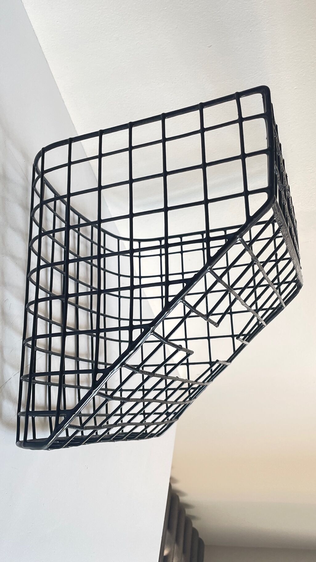 Wall basket steel wire storage vintage