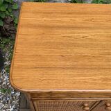 Oak rattan and woven wicker furniture 1980