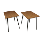 Set of 2 tables in formica, 50s