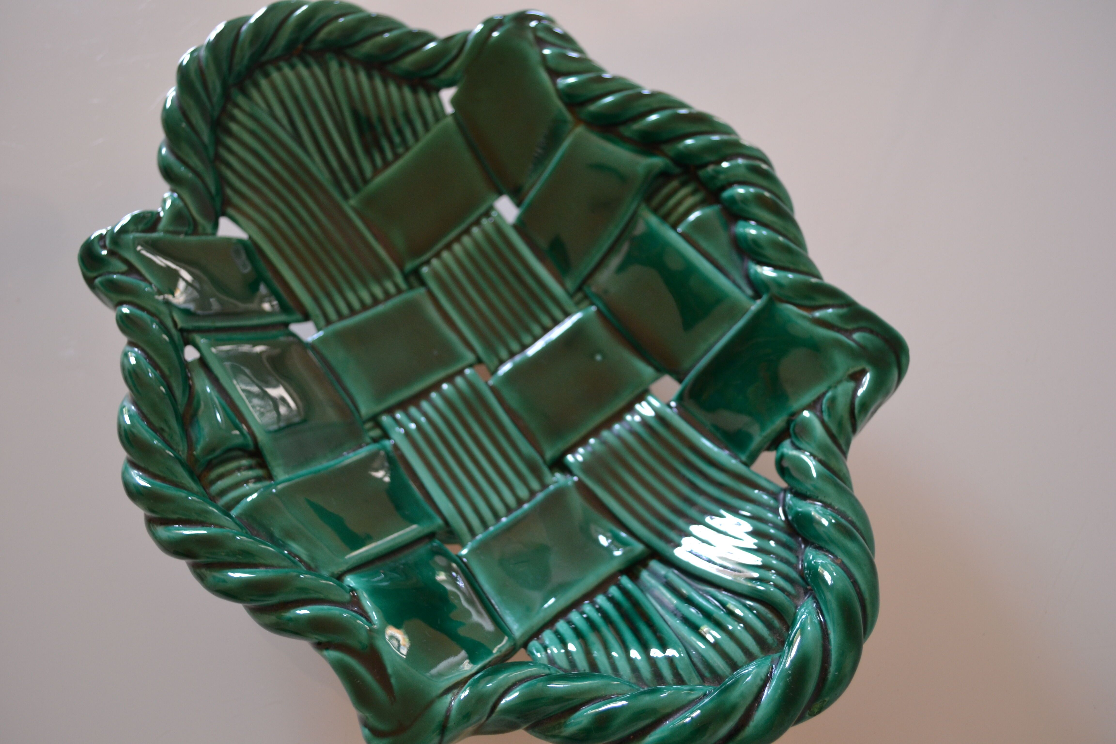 Ceramic fruit cup braid vintage years 60 fpp vallauris