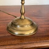 Pair of brass and mother-of-pearl lamps