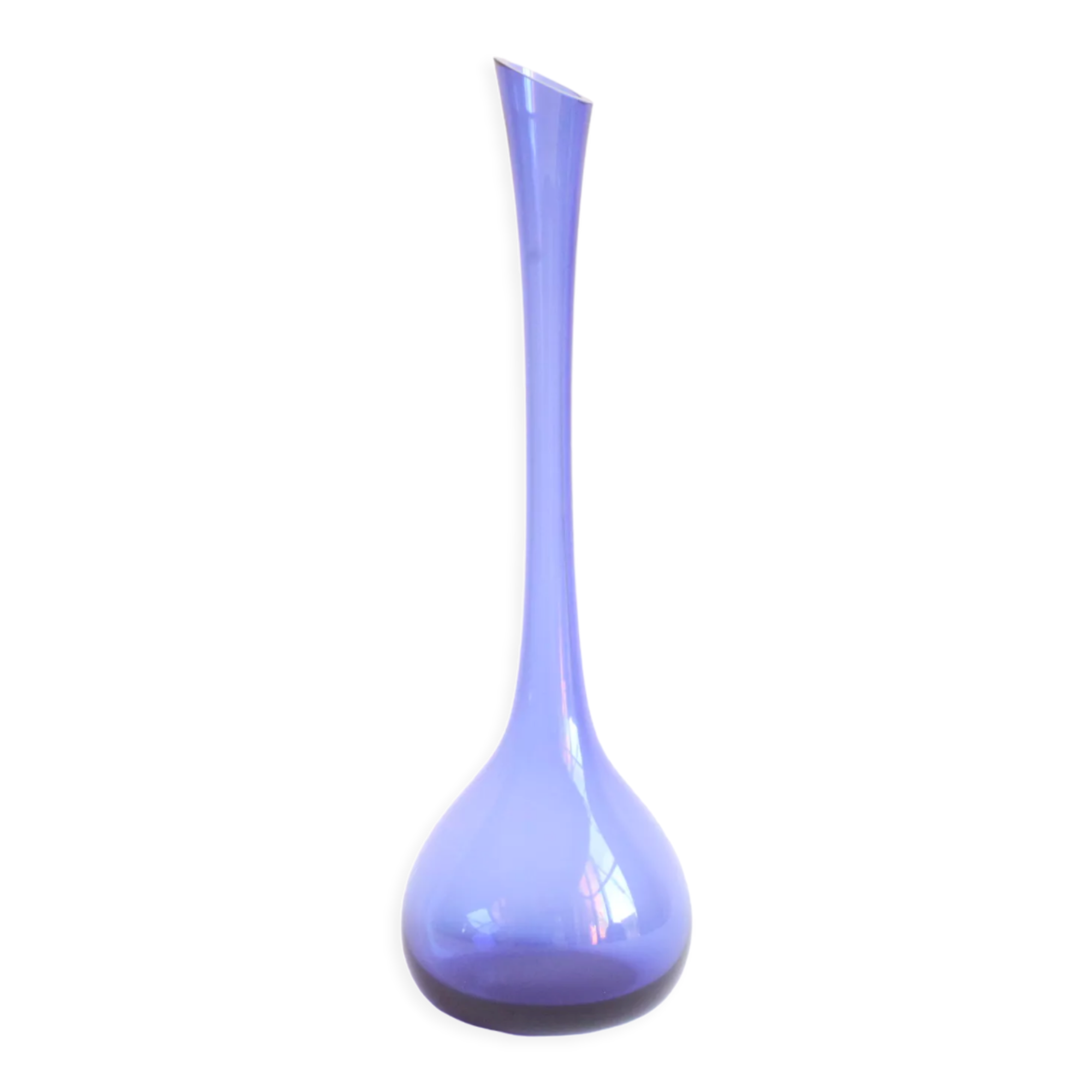 Scandinavian blue glass bud vase, 1960s