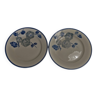 Pair of plates K & G Lunéville décor Prado early twentieth century