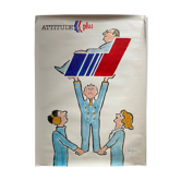 Affiche originale "Air France Attitude Plus" Raymond Savignac 59x80cm 1986