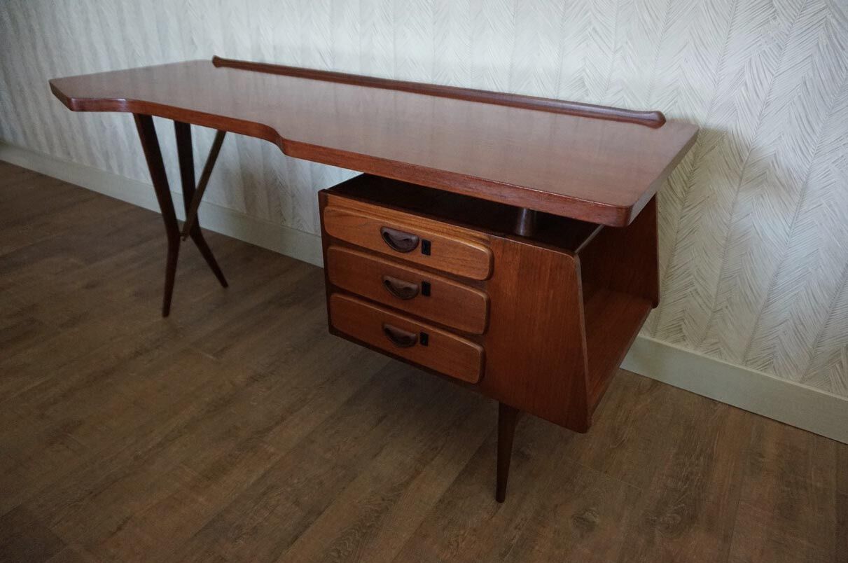 Mid-Century Dutch Modern Writing Desk by Louis Van Teeffelen for Wébé, 1950s