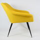 Mid-century armchair Shell, 1960s, NRD, yellow fabric, restored
