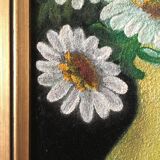 Tableau bouquet de fleurs blanches cadre doré