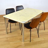 Italian vintage design table - marble and chrome 1970