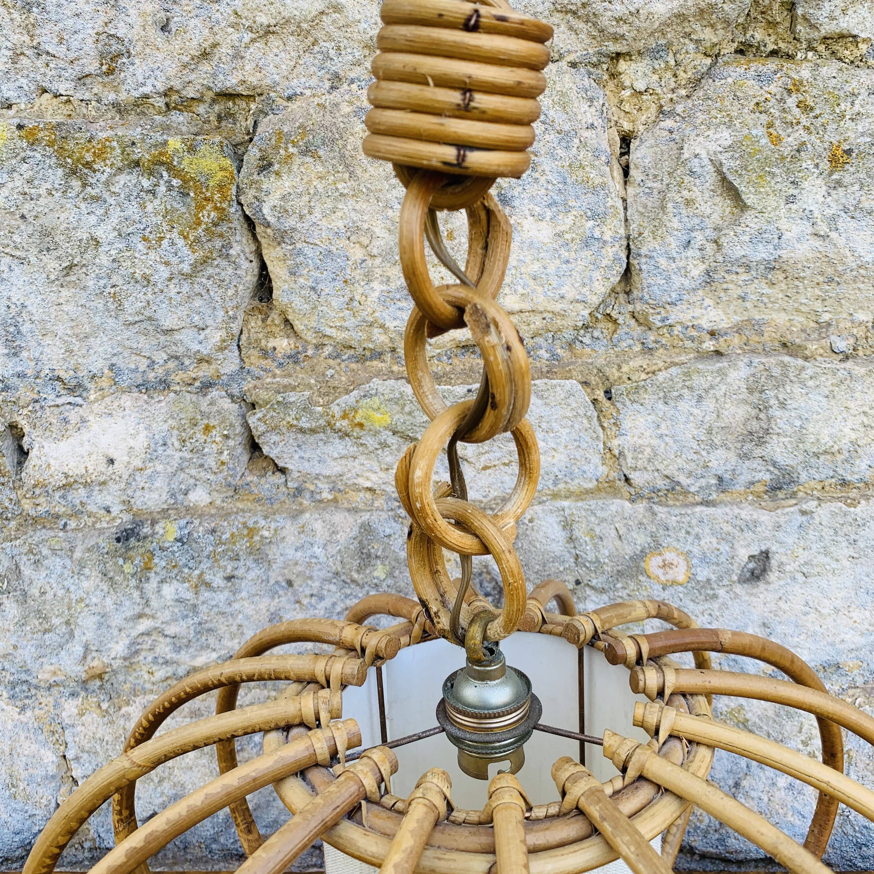 Vintage rattan pendant lamp