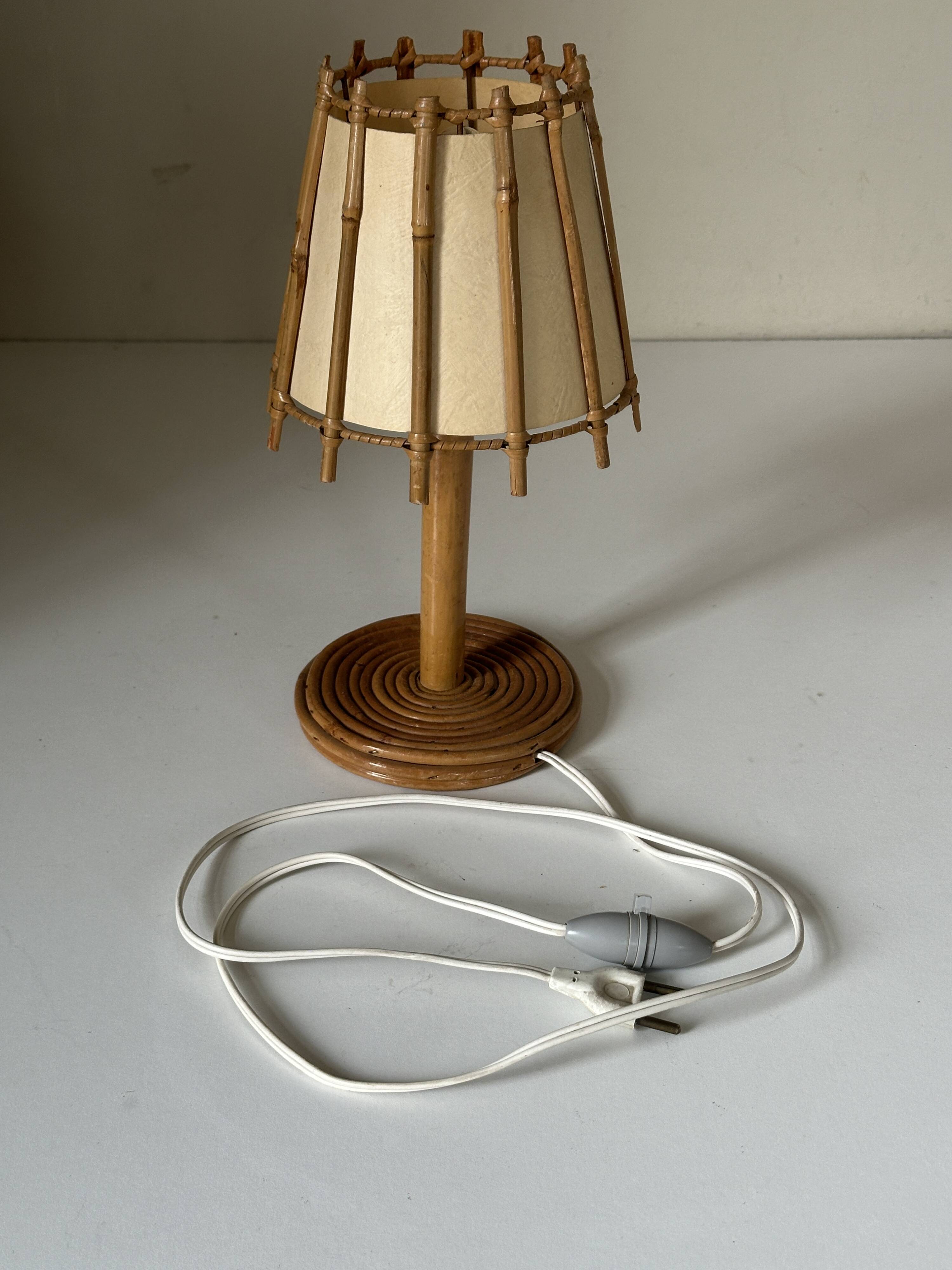 Vintage rattan lamp from the 60s