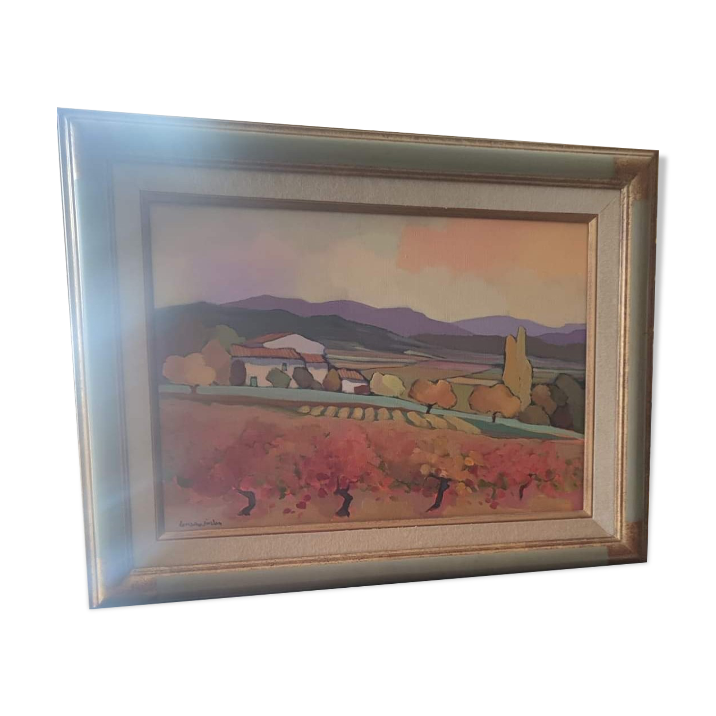 Painting by Lorraine Jordan entitled "The Farmhouse in Lacoste"